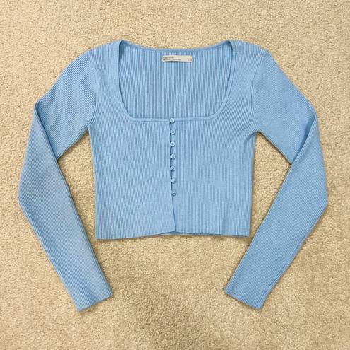 Oak + Fort Square Neck Button Front Sweater