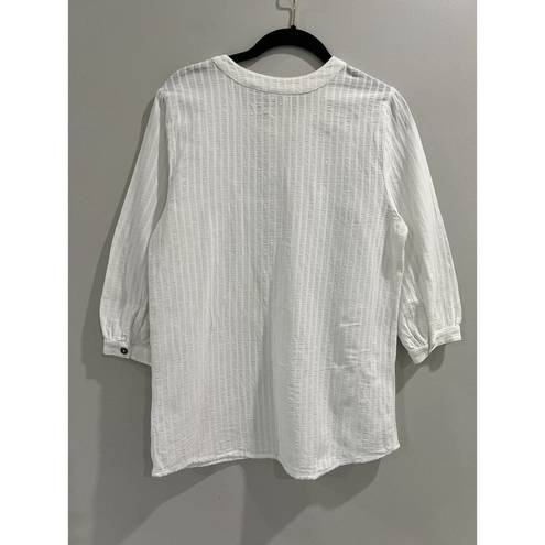 Blair  Button 3/4 Sleeves Women’s Top White Size Small