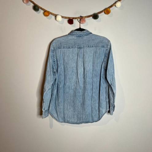 Ralph Lauren Vintage Lauren  chambray crest logo embroidered button down