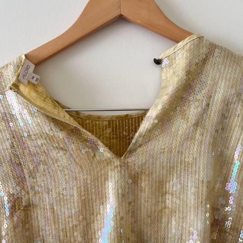 Pilcro ANTHROPOLOGIE  Yellow Sequin Tech Top Size XXS / XS