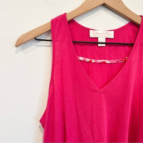 Oscar de la Renta  Flowy V-Neck Tank Top Pink Size S