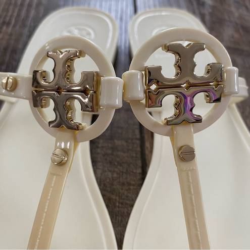 Tory Burch  | Mini Miller Jelly Sandal Ivory Cream/Pastel Yellow with Gold Emblem