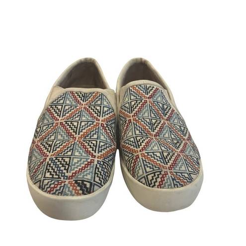 Joie  Sneakers Bohemian Huxley Slip-On Woven Canvas Geometric Pattern, 6.5