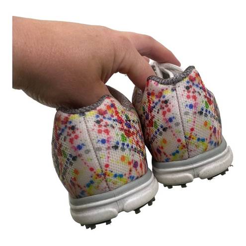 FootJoy  Empower Paint Splatter Rainbow Spikeless Golf Shoes White Size 6.5M