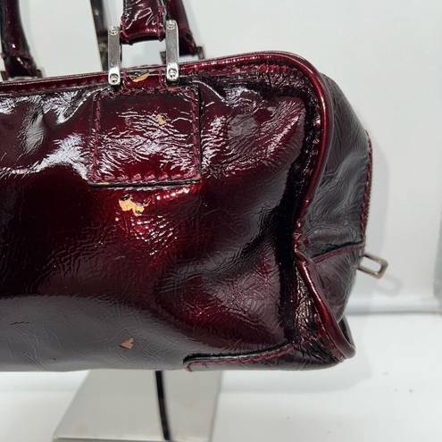 Loewe  Amazona 28 Burgundy Patent Leather Handbag (minor callouts in pics)