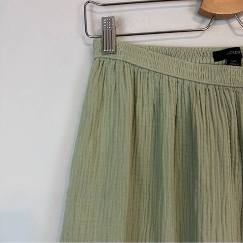 J.Crew  | Sage Green Gauze Cotton Elastic Waist Side Slit Maxi Skirt XS NWT