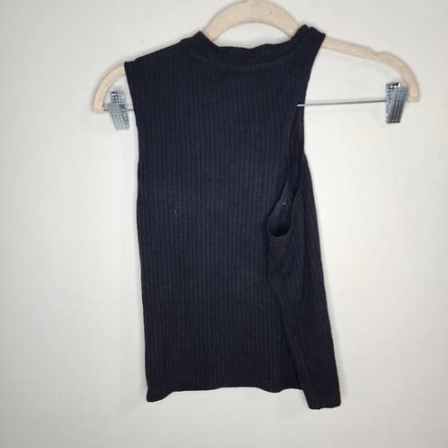 n:philanthropy NWT  Black Ribbed Sleeveless Women Small Soleri High Neck Tank Top