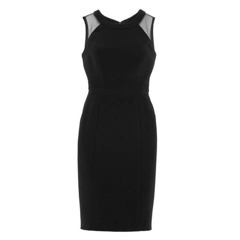 White House | Black Market WHBM Iconic Mesh Inset Sheath Dress in Black Size 4