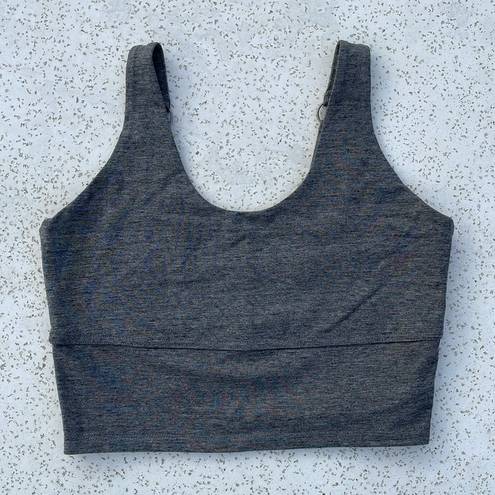 Chaser Gray  Strappy Scoop Neck Sports Bra