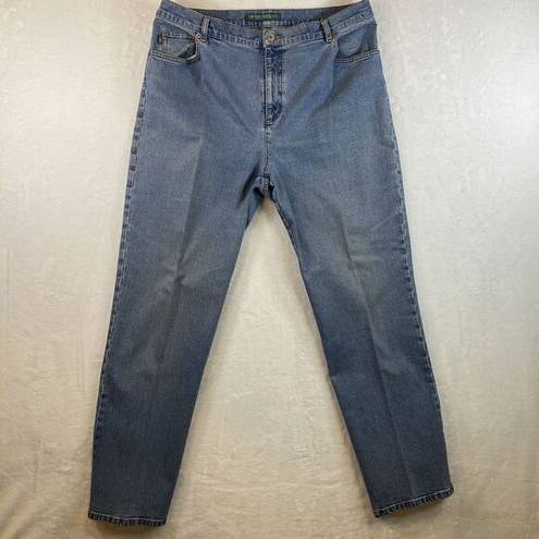 Krass&co Lauren Jeans . Ralph Lauren Womens Sz 14W Straight Leg medium wash Jean