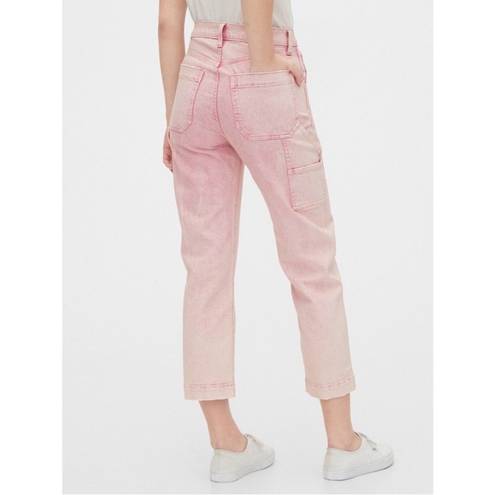 Gap  Denim High Rise Crop Carpenter Jeans Pink Size 27/4 New