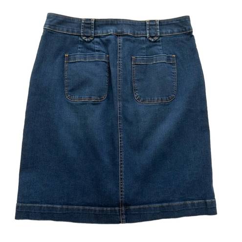 Talbots  Jean Skirt Button Front Pencil Denim Jean Skirt Size 6 NWOT