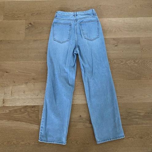 Oak + Fort  - Straight Leg Jean with Cutout in Blue