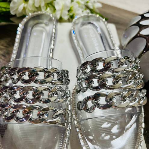 Wild Diva Lounge NEW Chained Clear Jelly Slides