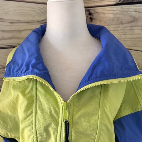 Columbia Vintage  Lime & Blue Quarter Zip Windbreaker Jacket