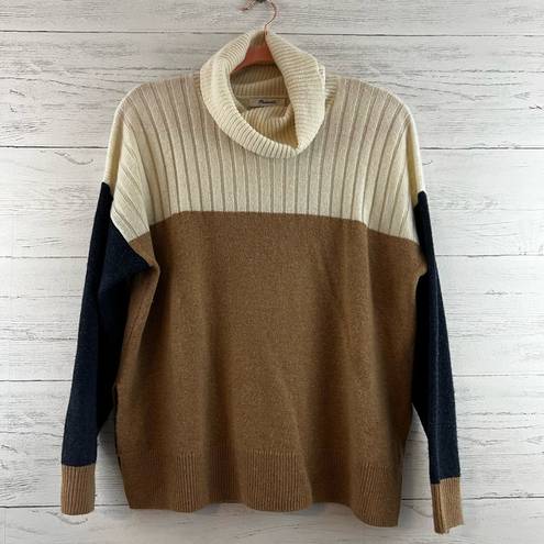 Madewell  Hickory Turtleneck Sweater in Colorblock Size S