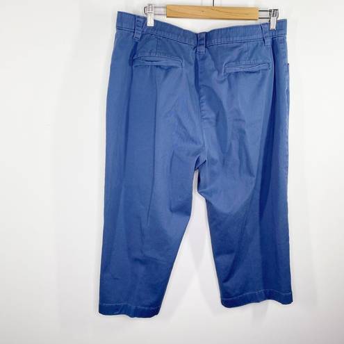 L.L.Bean  Classic Fit Blue Straight Leg Capri Pants Women's Size 18 Petite 18P