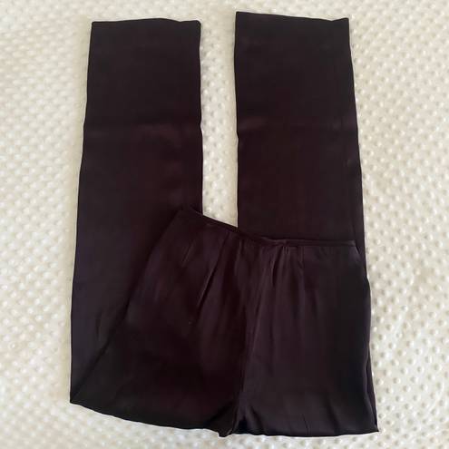 Giorgio Armani Brown High Rise Satin Vintage Pants