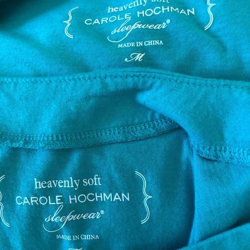 Carole Hochman  Heavenly Soft Sleepwear Cardigan & Tank Size M Teal Lounge Wear