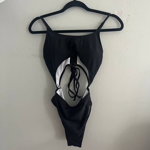 One Piece Cut Out Black Swimsuit