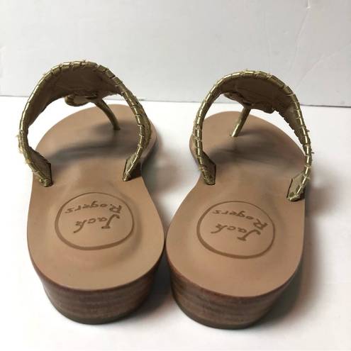 Jack Rogers  Jacks Demi Wedge Sandals Gold Thong Sandal with Stacked Wedge