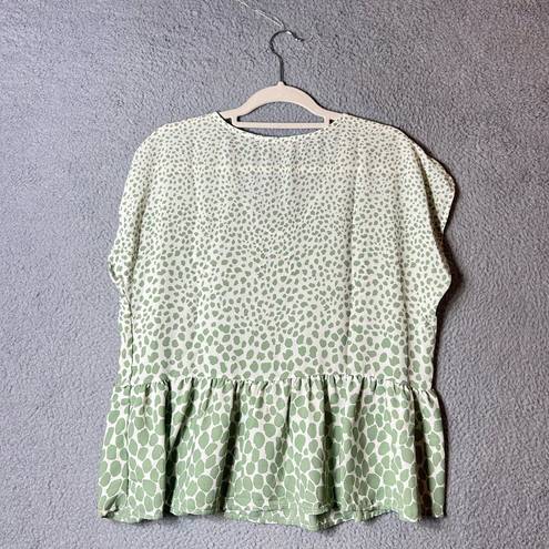 Harper Haptics by Holly  Top Women XS Mint Fresh Short Sleeve Spots Oversized NEW