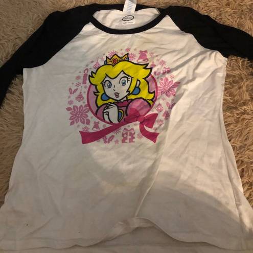 Nintendo Super Mario  Peach Princess Baseball Tee