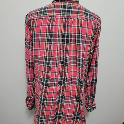 Polo  Ralph Lauren coral plaid linen blend button down size medium