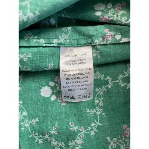 Hill House  Home Nesli Nap Dress Emerald Trellis Green Size XS