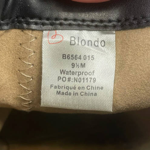 Blondo Irving Stacked 2.75" Wedge Ankle Boot Waterproof Black Suede B6564 9.5