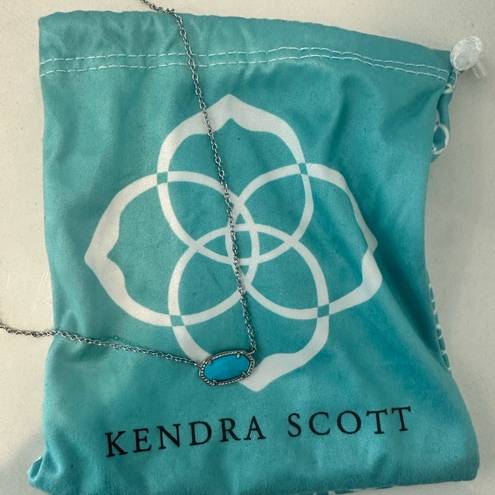 Kendra Scott  Elisa Turquoise Blue Magnesite
Pendant and Silver Necklace