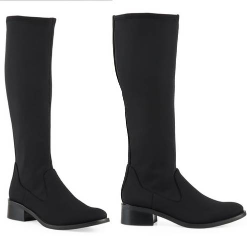 Donald Pliner Donald J Pliner Zela Stretch Crepe Knee Boots Black Size 7 NWOB