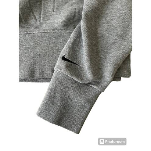 Nike Sweatshirt Women Small Gray Pull Over Crew Neck Sweater Embossed Crop Top