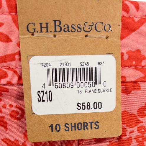 Krass&co NWT G.H. Bass & . Red Pink Cotton Shorts Size 10