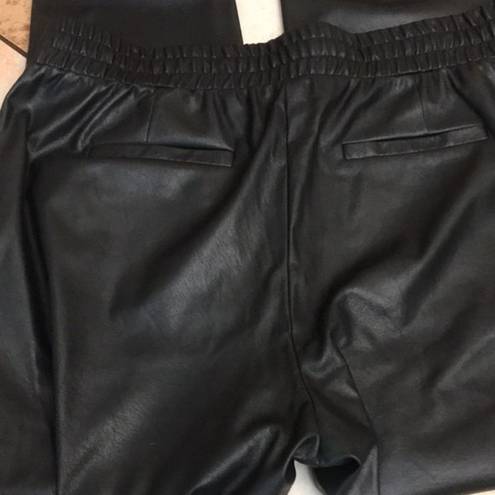 n:philanthropy  ladies Black Scarlett Faux Leather Joggers Sz Large