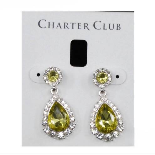 Charter Club Pavé & Stone Drop Earrings, Yellow Created for Macy's. Reg $24.50