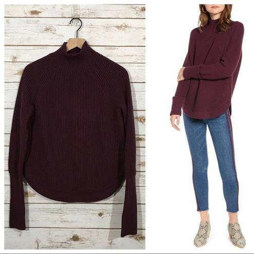 Treasure & Bond  Mock Neck Sweater - Burgundy - Small