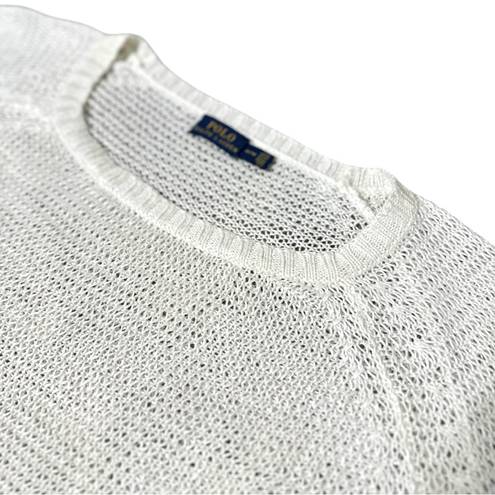 Polo  by Ralph Lauren Linen Open Knit Long Sleeve Crewneck Sweater Size M