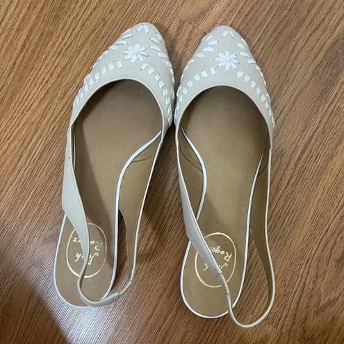 Jack Rogers  Rory ivory slingback flat point toe shoes size US 8.5