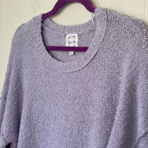 Hippie Rose  Lavender Purple Round Neck SOFT Cozy Sweater ~ Shorter Crop ~ Size L