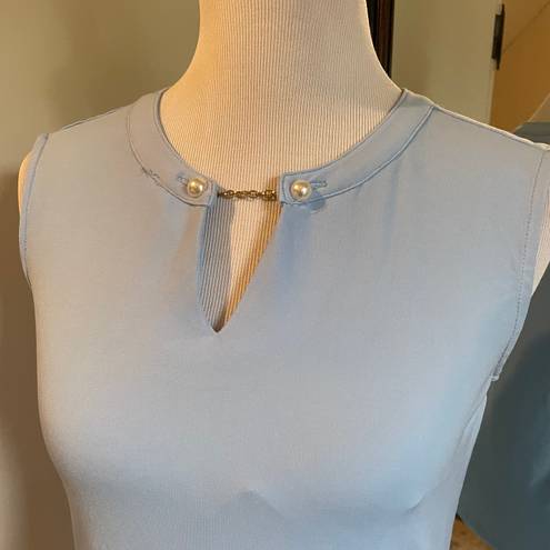 Carmen Marc Valvo XS Blue Sleeveless Top