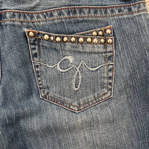 GUESS Vintage Y2K Faded Low Rise Studded Pockets Slim Straight Leg Jeans