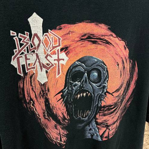 The Vintage Shop Vintage Blood Feast Face Fate Ghoul Zombie Graphic Double Sided Band Tee XL Goth