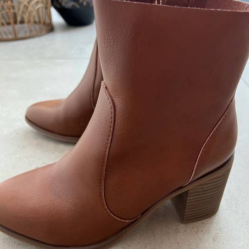 Brown ankle booties Size 8