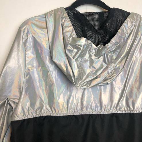 Xersion  Holographic Two Tone Pullover Jacket with Hood