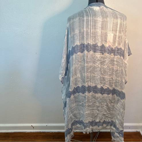 Treasure & Bond  Tie Dye High-Low Wrap Blue Shibori Stripe