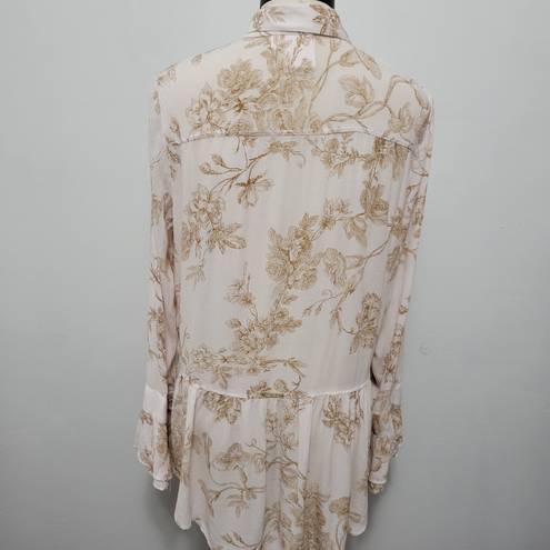 LC Lauren Conrad  floral high low babydoll button-down size large