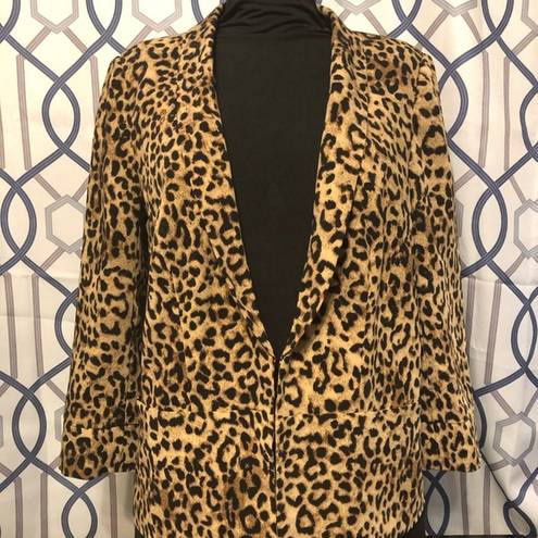 Black Rainn  Animal Print Blazer Brown/Black Medium