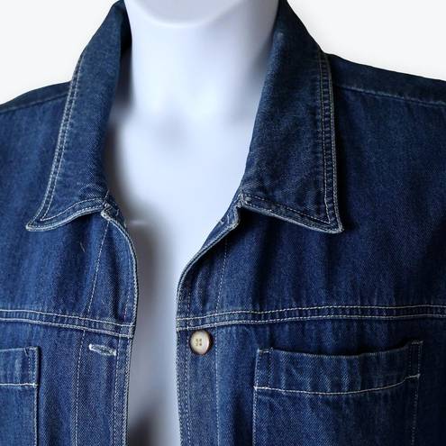 Cabin creek  Vintage Womens Blue Denim Button Shirt Jacket PM