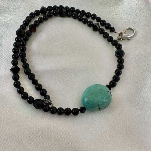 Onyx  and turquoise choker necklace